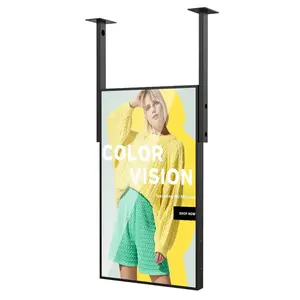 High Brightness 2500nit Semi Outdoor 55 65 inch Hanging Shop Storefront Window Vertical LCD Screen Advertising Display Signage