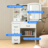 Table de maquillage moderne pour la maison, meuble de chambre à coucher, coiffeuse très vendue avec lumières LED et tiroir pour femme et fille