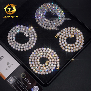 <strong>USA</strong> Stocks 6.5mm D Color VVS Moissanite Tennis Chain Necklace 925 Sterling Silver Iced Out Hip Hop <strong>Jewelry</strong> - Product Image 2