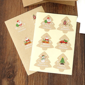 Carte de voeux de Noël en papier kraft Carte de message Enveloppe autocollante de Noël Carte de voeux du jour de Noël - Product Image 4