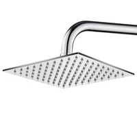 Pommeau de douche carré moderne en acier inoxydable, ultra-mince de 10 pouces, haute pression, effet pluie, avec bras de fixation