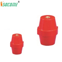 Isolateur de barre omnibus fileté rouge pour protection contre la foudre