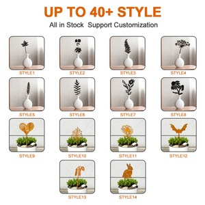 Adornos de jardín metálicos con tornillo para arreglos de patio, y adornos de jardín metálicos con diseño de perro y láser, fáciles de instalar con estaca, productos de flores en ramo - Product Image 5