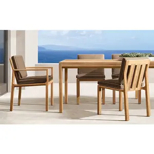 European Solid Wood Teak Furniture Backyard Party Outdoor Dining Set Patio Garden Table And Chairs Set For 6 8 10 12