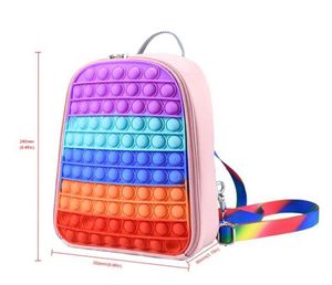 TOYSRUNNER Popit Kids Real Pop Purse Pop Backpack Pu Polyester Fidget It School Bag 2022 New Backpack Pop - Product Image 6