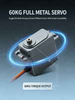 Servomoteur à couple élevé de 60 kg, moteur sans noyau/sans balais, RS485 CAN SBUS PWM TTL, encodeur magnétique, boîtier en aluminium à engrenages métalliques 40x20x42mm