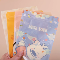 Sachets refermables à fermeture éclair imprimés de dessins animés mignons, sacs d'emballage transparents en plastique pour bonbons, biscuits, noix, cadeaux