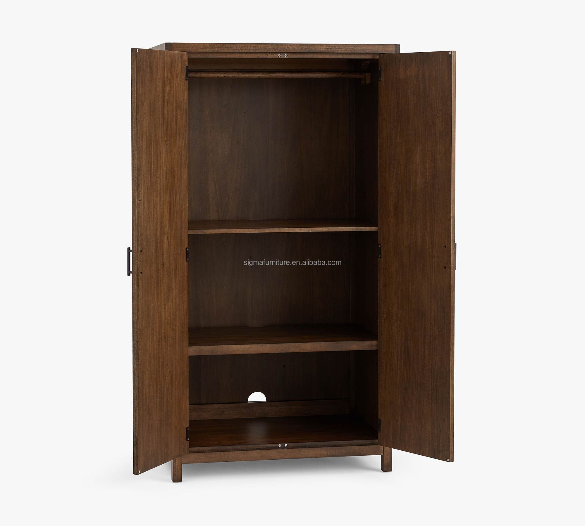 Mid century modern bedroom furniture wooden wardrobe closet armoire  Armario de madera