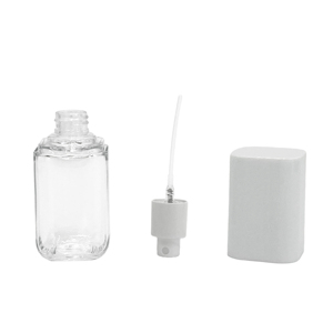 ขวดพลาสติก PET ใสทรงเหลี่ยม ขนาด 80 มล. 100 มล. สำหรับเครื่องสำอาง พร้อมหัวฉีดสเปรย์สีขาวแบบละอองละเอียด - Product Image 4