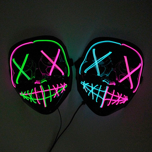 Máscaras Luminosas LED <span class=keywords><strong>de</strong></span> Neón Inalámbricas para Halloween, Máscaras <span class=keywords><strong>de</strong></span> Carnaval, Accesorios <span class=keywords><strong>de</strong></span> Cosplay que Brillan en la Oscuridad - Product Image 3