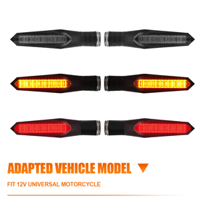Accessoires universels pour moto à LED, clignotants séquentiels ambrés étanches 12V, feux de signalisation pour moto - Product Image 3