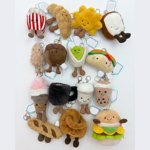 Llaveros de peluche estilo Jelly Cats, mini muñecos de peluche, colgantes, dijes bonitos para mochila con forma de comida, juguetes antiestrés para festivales - Product Image 2
