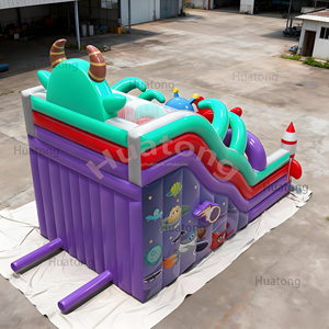 Huatong ngoài trời đôi làn người ngoài hành tinh Inflatable khô trượt thư bị trả lại nhà bouncy lâu đài trượt bơm hơi cho trẻ em - Product Image 4