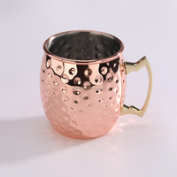 Tasse Moscow Mule, baril et martelé, S/S18/814oz/16oz, cuivre, noir, noir antique