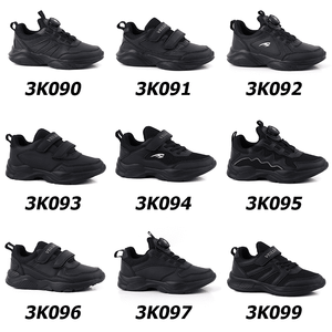 Jungen Trendy No Tie Sneakers Klett verschluss Lässig Schwarz Sportschuhe Schal pro Bambini Kinder Schul schuhe Kinderschuhe - Product Image 5
