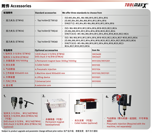 เครื่องต๊าปเกลียวคุณภาพเยอรมัน ETM24 มอเตอร์ใช้งานได้หลากหลาย ปรับมุมได้หลายระดับ รองรับต๊าปเกลียวขนาด M6-M24 - Product Image 4