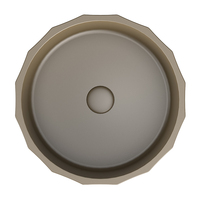 Mohom Évier de lavabo en béton massif de conception moderne fabriqué à la main Nouveau bassin rond en terrazzo pour la salle de bain