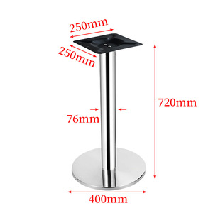Modern stainless steel round <b>table</b> stand with four-post support base, suitable <b>for</b> both <b>dining</b> <b>tables</b> and office <b>desks</b> - Product Image 4