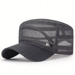 Wholesale <b>Summer</b> New Full Net <b>Flat</b> Top Sun Hat Outdoor Men Dress Mesh Camp Hat Sports <b>Cap</b> for Men - Product Image 4