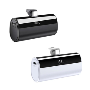 Factory Mini Capsule 5000mAh Power Banks con pantalla digital Tipo C Cargador Power <span class=keywords><strong>Bank</strong></span> 5000mAh Powerbank - Product Image 1