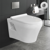 WC mural standard européen en céramique avec réservoir encastré, cuvette de toilette murale, équipement sanitaire pour salle de bain