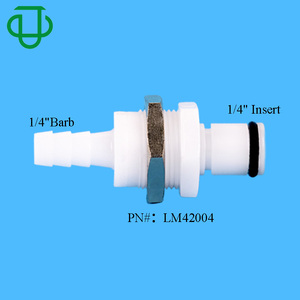 Conector de desacoplamiento rápido OEM 14 con conexión de púas, material PVDF, con válvula de retención de resorte, rosca G, accesorio de plomería de baja presión - Product Image 2