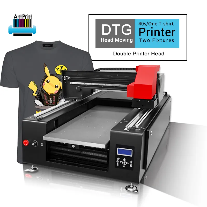 Antprint Dual Printkop 12 Kleuren Inkjet Dtg Printer Automatische Led Uv Flatbed Printers A1 A0 Print Maat Voor Tshirt Hout diy