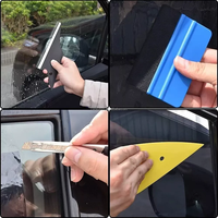 Kit d'emballage de voiture USA avec film teinté pour vitres Racloir en feutre de vinyle Outils de raclage en plastique durable
