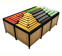 Plastic/Houten Fruit & Groente Display Rack/Standaard/Case-Supermarkt Bananenstandaard Produceren Bak Voor Supermarkten Schappen