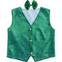 Gilet scintillant à paillettes XJ pour enfants, costumes de danse jazz et hip-hop unisexes pour spectacles sur scène