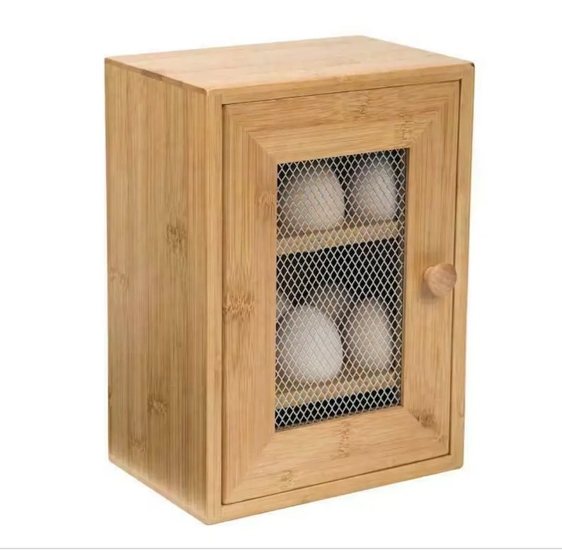 इको फ्रेंडली धारक लकड़ी अंडे की अलमारी लकड़ी अंडे का भंडारण बॉक्स