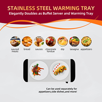 Dessus de table électrique Ensemble de chauffe-plats de luxe en acier inoxydable pour buffet de restauration avec plateau d'assiettes chauffantes
