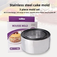 Haute Qualité En Acier Inoxydable Cuisson Gâteau Anneaux Ensemble Forme Ronde Gâteau Mousse Moule Pour Pâtisserie Gâteau Mousse Et Crêpe