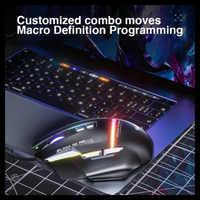 Ratón para Juegos con Cable AULA S12Pro, 12800 DPI, Retroiluminación RGB, 8 Botones Programables con Tecla de Disparo, Ratón Óptico Ergonómico para Esports y PC