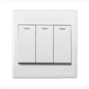 British Standard Electrical 3 gang 16 A Wall Switches