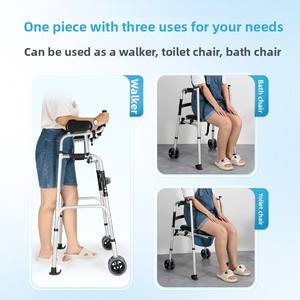 विकलांग पुनर्वास प्रशिक्षण के मोर्चे पर विशेष चार पहिया वाहन विरोधी बुजुर्ग वॉकर और रोलेटर गतिशीलता सहायता - Product Image 5