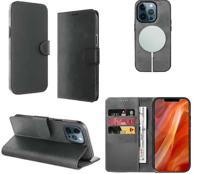 Weview EMF Protection Anti-Radiation Flip Folio Wallet Case for Iphone 11 Pro Max Genuine Leather FCC NVLAP Lab-Tested 99%