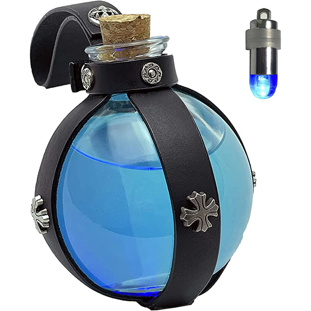 Cosplay Potion Bottle With Holder Clear Spherical Wizard Witch Costume Accessory Stopper Holder Belt Loop