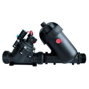 Válvula solenoide integrada para irrigación de agua y fertilizantes, tipo piloto de plástico DC24V para uso agrícola, tubería de 63 mm DN50 con rosca interna - Product Image 1