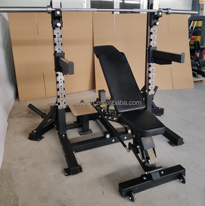 Système de rack combiné multifonctionnel pour développé couché plat/<span class=keywords><strong>incliné</strong></span>, hip thrust, rames et curls <span class=keywords><strong>biceps</strong></span>, <span class=keywords><strong>banc</strong></span> et rack réglables - Product Image 1