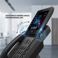 Téléphone IP intelligent Wi-Fi 6 V66 avec écran tactile HD 7 pouces, antibactérien 5.4, 116 touches DSS, téléphone de bureau vidéo SIP pour le bureau