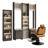 Fauteuil de Barbier Moderne Hydraulique, Chaise de Coiffure en Cuir Rembourrée pour Salon de Coiffure