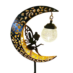 Solar Garden <b>Light</b> Moon Shape Iron Fairy Cutout <b>Projector</b> 84cm Waterproof LED Outdoor Stake Lamp - Product Image 3