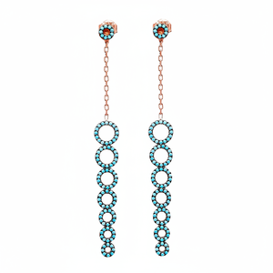 Nano Zircon Stone 925 Round Long <b>Earrings</b> Turkish Wholesale Handcrafted Fine Jewelry for Women Wedding Party - Product Image 2