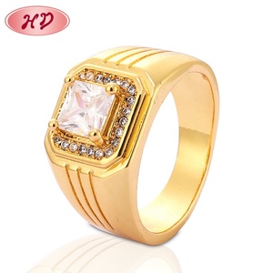 최고의 가격 최신 맞춤형 남성용 진짜 다이아몬드 금도금 반지 패션 18K 남성용 반지 - Product Image 2