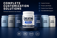 Poudre de créatine monohydrate personnalisée pour les marques de suppléments nutritionnels sportifs de musculation en salle de sport, étiquette privée ODM
