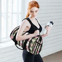 Tas Duffel Olahraga Tahan Air Motif Bunga Anthurium Hawaii, Desain Khusus, Tas Akhir Pekan Bundar untuk Wanita