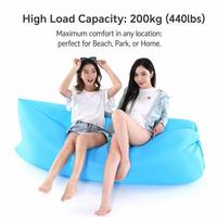 Canapé gonflable inclinable portable et imperméable pour l'extérieur, la plage, le camping, les voyages et la chambre à coucher, sans pompe
