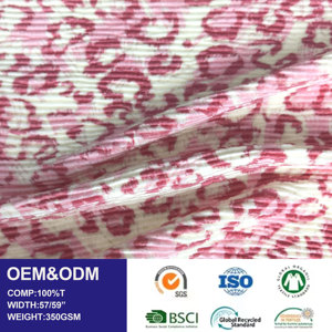 Tissu 100% polyester imprimé par sublimation, motif léopard personnalisé, magnifique, 350 GSM, respirant, antistatique, fabriqué par la manufacture textile de Shaoxing - Product Image 1