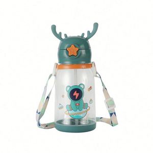 USA Mairun <b>Portable</b> <b>Vacuum</b> Insulated Stainless Steel Straw Water Bottle Direct Drinking Eco-Friendly Kids Dragon Design Boiling - Product Image 2